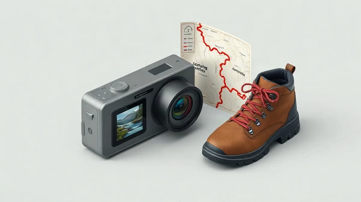 Hero illustration for the article “GoPro Hero 12 vs DJI Action 4 for Hiking”